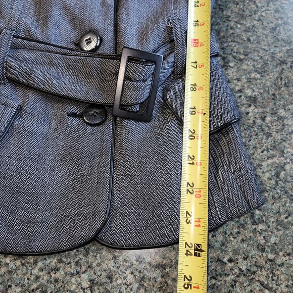 Monroe & Main Gray Tweed Vest Women 10 Button Closure Faux Leather Polyester - Picture 8 of 9